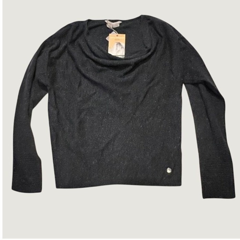 NWT Royal Robbins Highlands Merino Cowl Sweater Deep Blue Marl Small